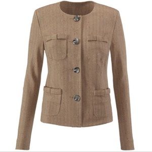 CAbi 3170 Penny Blazer Jacket Herringbone Fleck Medium